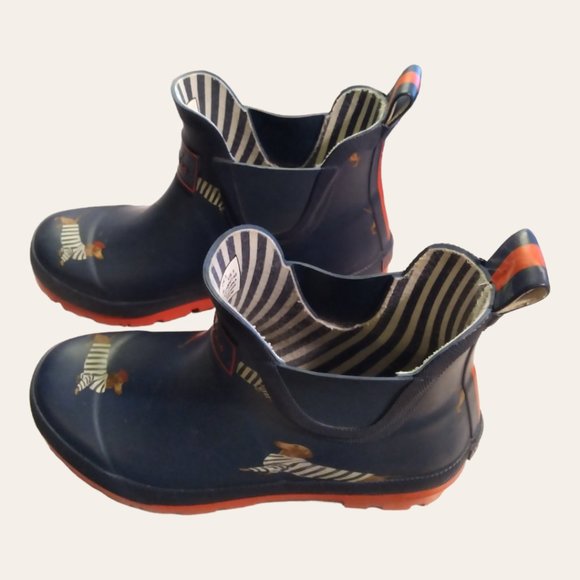 JOULES WELLIBOB Dachshund Dog Rain Boots Womans size 5 - Picture 2 of 11